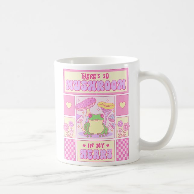 Cute Frog and Mushroom - Funny Romantic Kaffemugg (Höger)