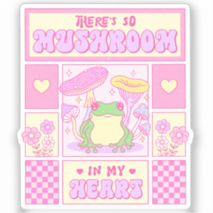 Cute Frog and Mushroom - Funny Romantic Klistermärken