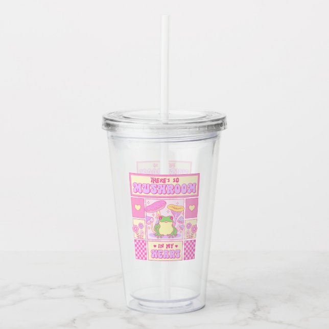 Cute Frog and Mushroom - Funny Romantic Take Away Mugg (Framsida)