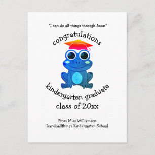 Cute Frog Anpassningsbar Gratulerar Kindergarten S Vykort
