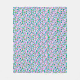 Cute Frog Art Rosa Fleece Blanket for Girl's Room