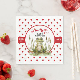 Cute Frog Baby Shower eller Birthday Pappersservett