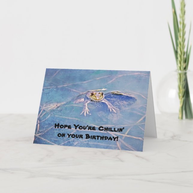 Cute Frog Birthday Card Pun Relaxday Kort (Framsida)