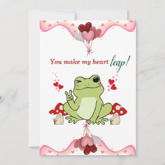 Cute Frog Card för barn Valentines day Julkort