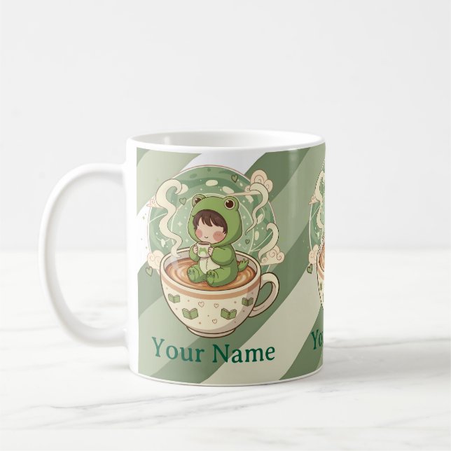 Cute Frog Coffee Lover Mug Kaffemugg (Vänster)