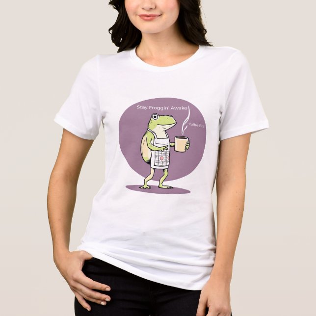 Cute Frog Coffee Women's Shirt T (Framsida)