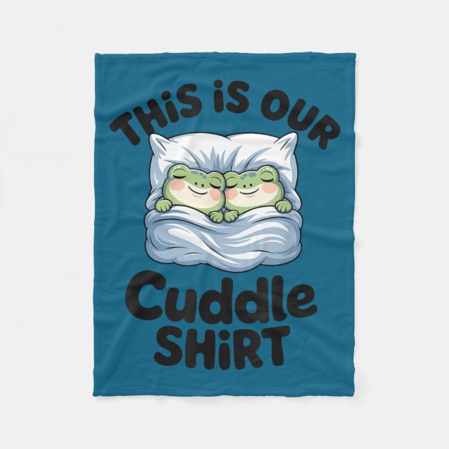 Cute Frog Couple This Is Our Cuddle  Fleecefilt (Framsidan)