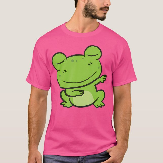 Cute Frog Dabbing Dancing Frog T Shirt (Framsida)
