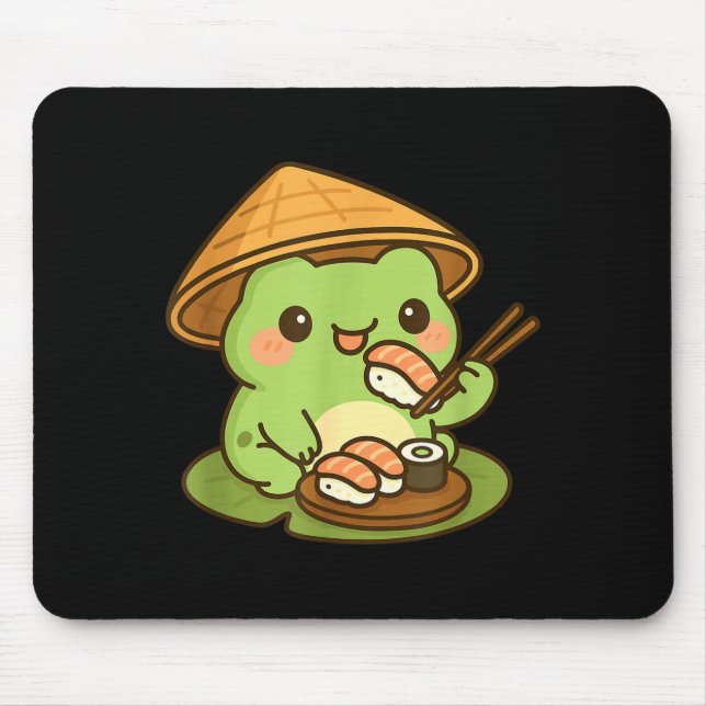 Cute Frog Eating Sushi Anime Japanese Men Women Ki Musmatta (Framsidan)