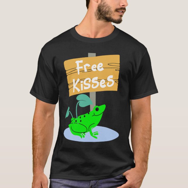 Cute Frog-erbjudandet gratis kisses T Shirt (Framsida)