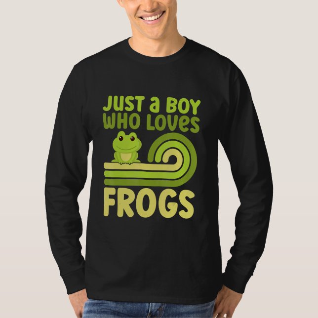 Cute Frog for Boys Kids Toad Catcher sällskapsdjur T Shirt (Framsida)