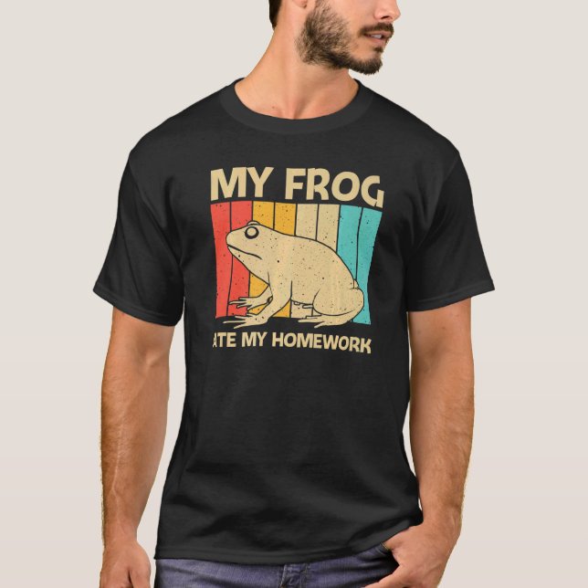 Cute Frog For Kids Boys Toad Catcher Pet Animal T Shirt (Framsida)