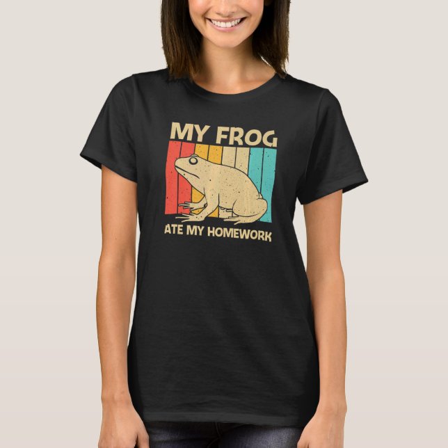 Cute Frog For Kids Boys Toad Catcher Pet Animal T Shirt (Framsida)