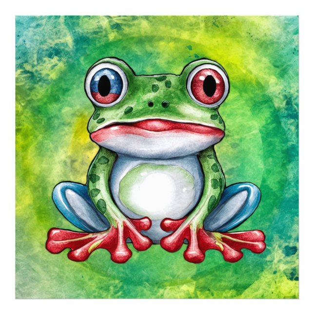 Cute Frog Fototryck (Framsidan)