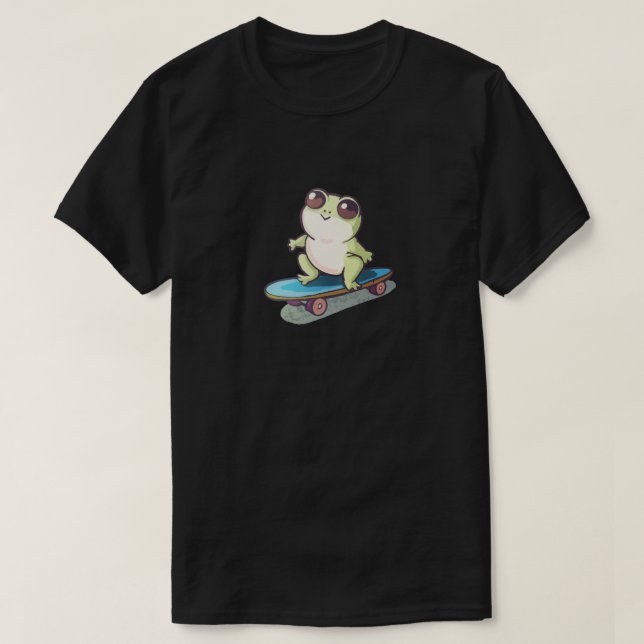 Cute Frog från skateboardingbåt T Shirt (Design framsida)