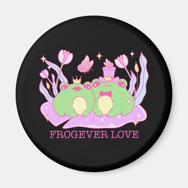 Cute Frog - Frogever Kärlek Magnet (Framsidan)