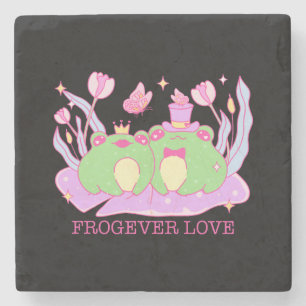 Cute Frog - Frogever Kärlek Stenunderlägg