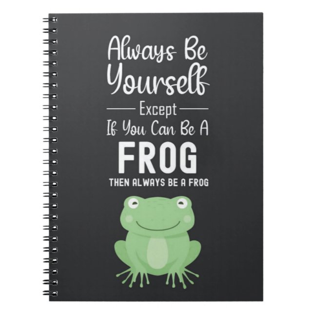 Cute Frog Gifts Happy Funny Cartoon Animal Anteckningsbok (Framsidan)