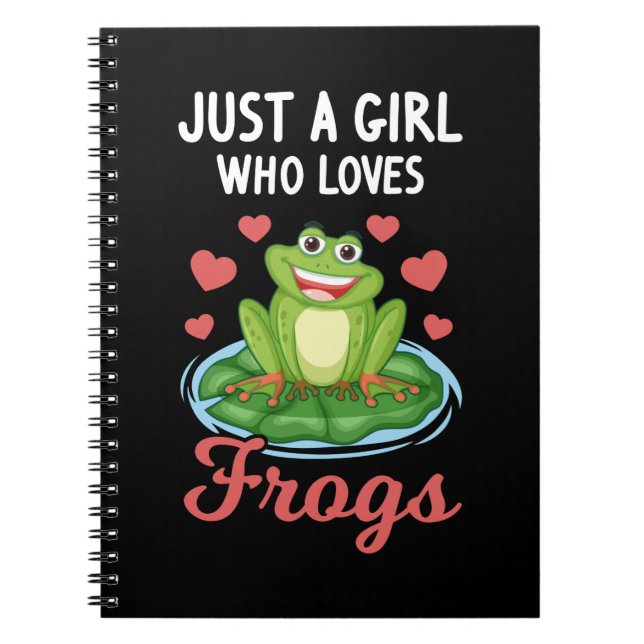 Cute Frog Girl kärlek Frogs Anteckningsbok (Framsidan)