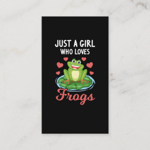 Cute Frog Girl kärlek Frogs Visitkort