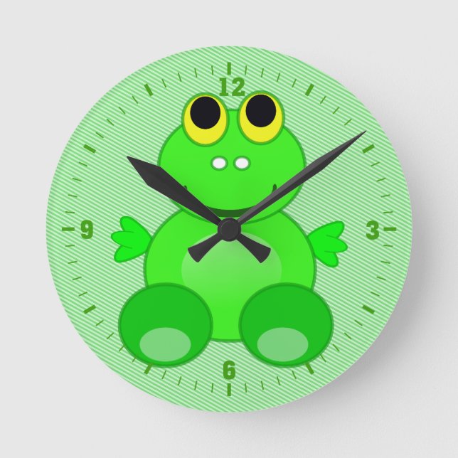 Cute Frog Graphic Rund Klocka (Framsida)