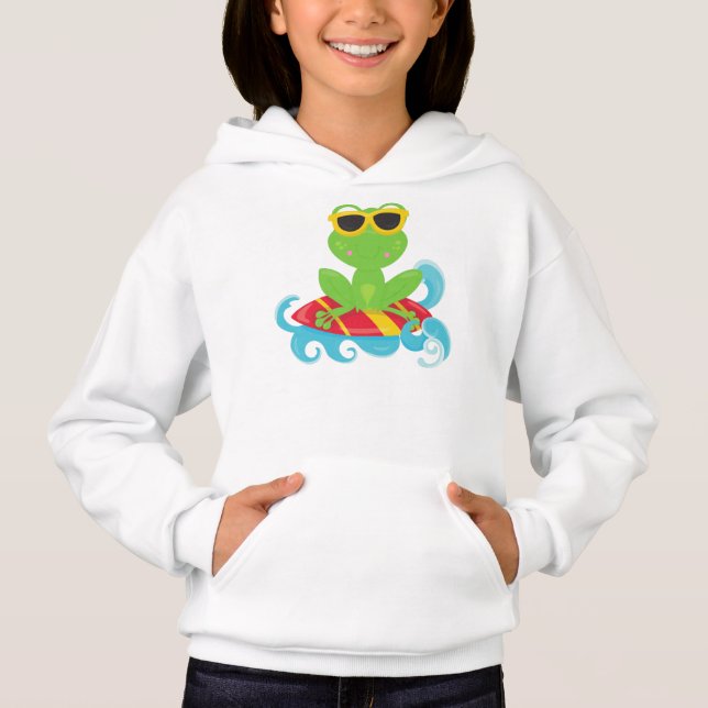 Cute Frog, Grönt Frog, Little Frog, Surfboard T Shirt (Framsida)