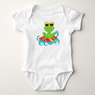 Cute Frog, Grönt Frog, Little Frog, Surfboard T Shirt