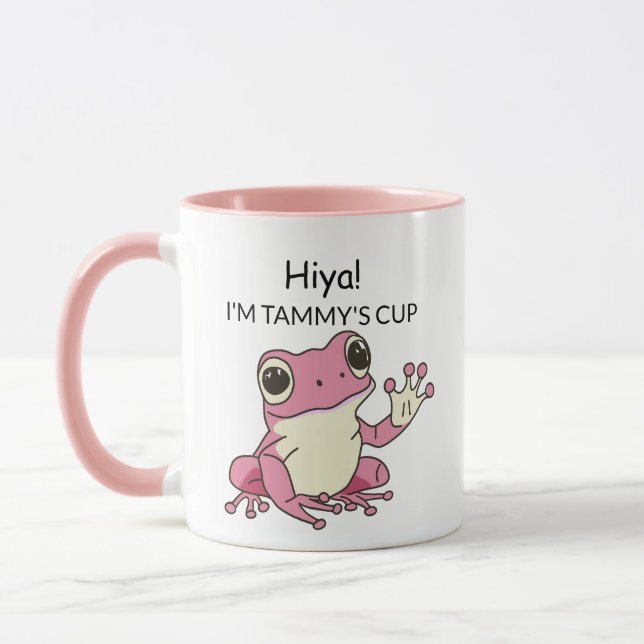 Cute Frog Grönt och Lime Funny Mugg (Vänster)