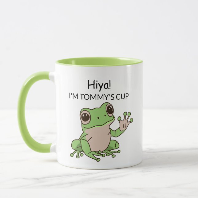 Cute Frog Grönt och Lime Funny Mugg (Vänster)