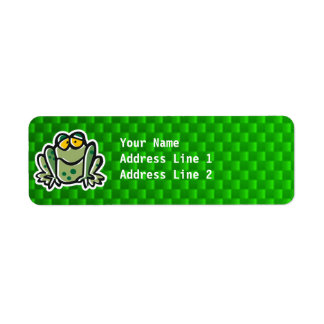 Cute Frog; Grönt Returadress Etikett