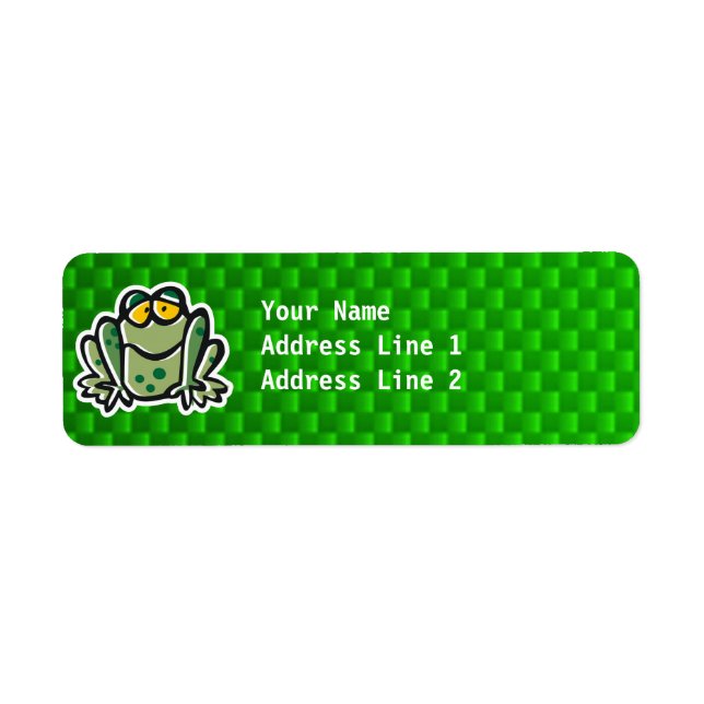 Cute Frog; Grönt Returadress Etikett (Framsidan)