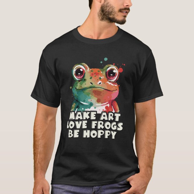 Cute Frog Happiness Pun T Shirt (Framsida)
