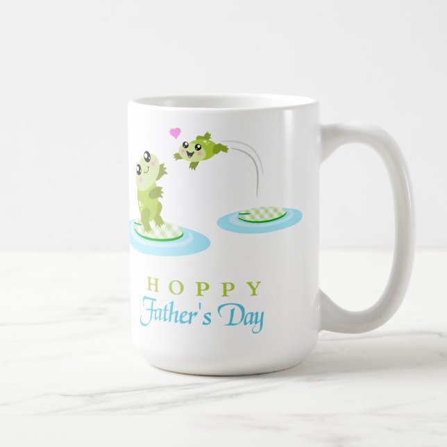 Cute Frog Hoppy Lycklig Fars dag Kaffemugg (Höger)