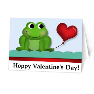 Cute Frog Hoppy Valentindagen Helgkort