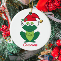 Cute Frog i Santa Hat Anpassningsbar Kids jul