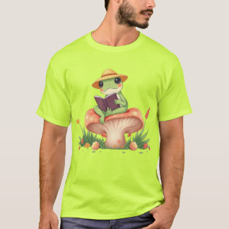 Cute Frog Illustration - Skogslässcenen med T Shirt