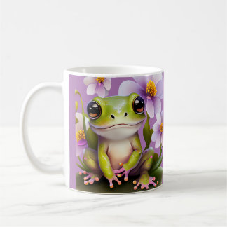 Cute Frog in Flowers Kaffemugg