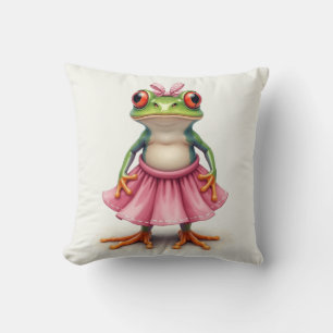 Cute Frog in Rosa Kudde