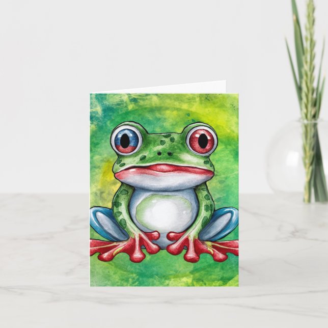 Cute Frog Inbjudan (Framsida)