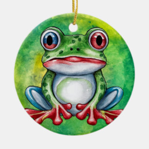 Cute Frog Julgransprydnad Keramik
