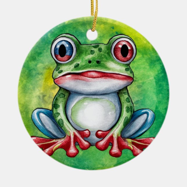 Cute Frog Julgransprydnad Keramik (Framsidan)