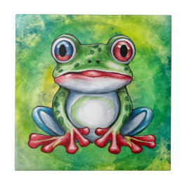 Cute Frog Kakelplatta