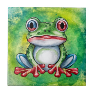Cute Frog Kakelplatta