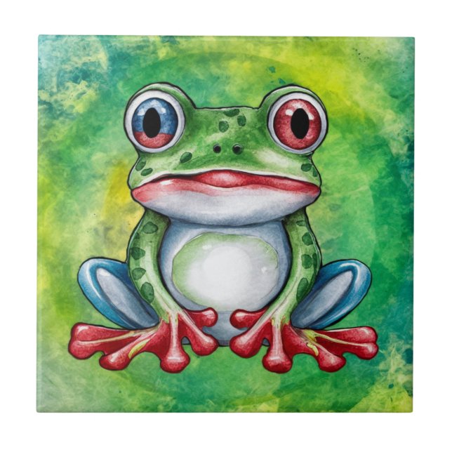 Cute Frog Kakelplatta (Framsidan)