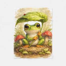 Cute Frog Leaf Umbrella Blanket – Kawaii Fleecefilt