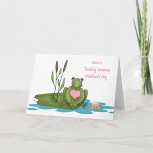 Cute Frog, Lily Pad, Toadally Fantastisk Valentine Helgkort