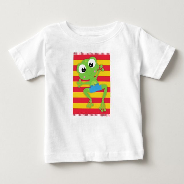 Cute Frog, Little Frog, Grönt Frog, Beach Towel T Shirt (Framsida)