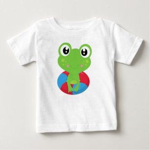 Cute Frog, Little Frog, Grönt Frog, Simma Ring T Shirt