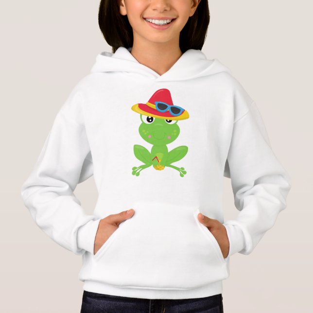 Cute Frog, Little Frog, Grönt Frog, Solglasögon T Shirt (Framsida)
