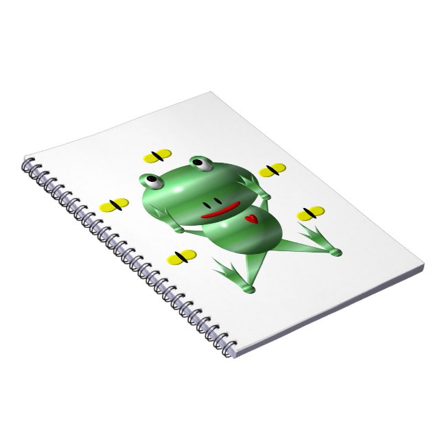 Cute Frog med flugor Anteckningsbok (Högra Sidan)